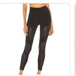 Alo moto leggings. Small. 87% nylon 14% spandex. Faux leather contrast